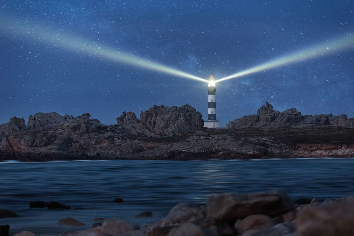 Lighted lighthouse